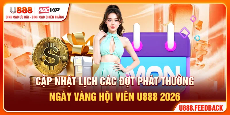 Cập nhật lịch các đợt phát thưởng ngày vàng hội viên U888 2026